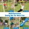 Multi-Color Wooden Outdoor Swing Set with Slide, Climbing Wall, Sandbox, Monkey Bars and Playhouse Activity Center